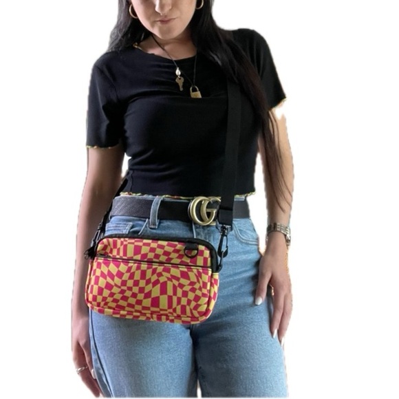 SP Silicon Power Retro Checkerboard Cross Body Purse - Picture 7 of 7